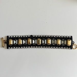 Juicy Couture Rhinestone and Black chain bracelet